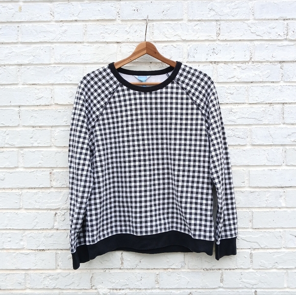 Draper James Natalie Gingham Crewneck Pullover - Picture 2 of 5
